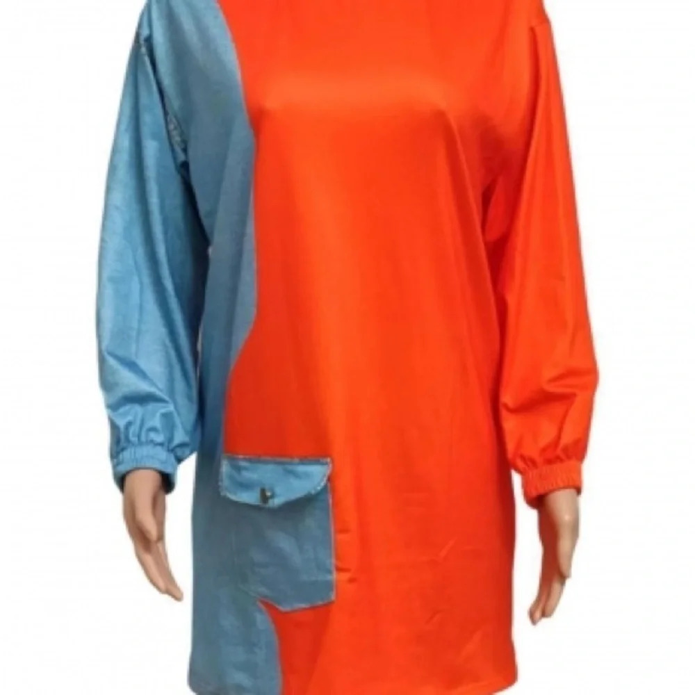 Women Casual Contrast Mini Dress/Shirt Dress - Picture 6 of 6